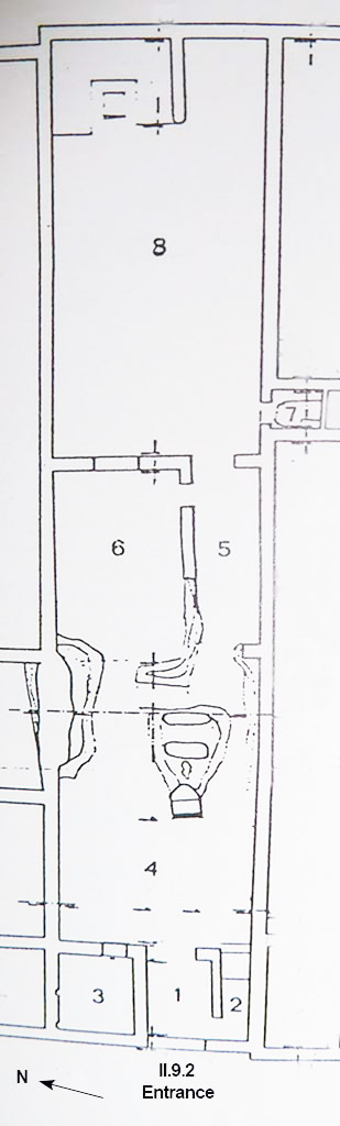 II.9.2 Pompeii. Plan based on Rivista 1988.
See Rivista di Studi Pompeiani II, 1988, p. 196, fig. 46.